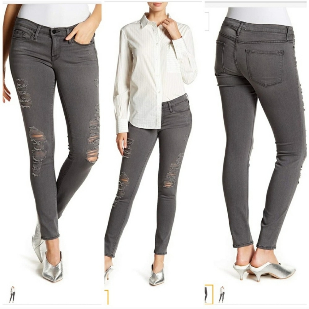 Frame Le Skinny De Jeanne Grey Shred